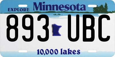 MN license plate 893UBC