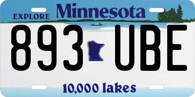 MN license plate 893UBE