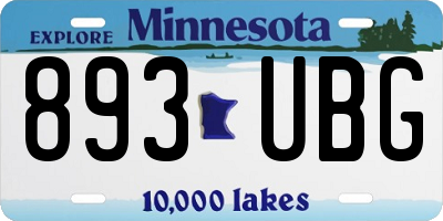 MN license plate 893UBG