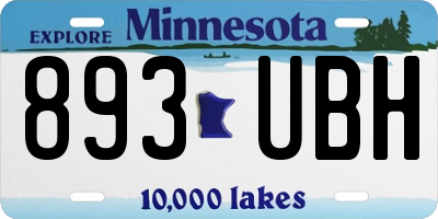 MN license plate 893UBH