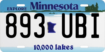 MN license plate 893UBI