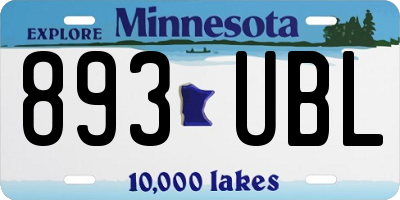 MN license plate 893UBL