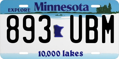 MN license plate 893UBM