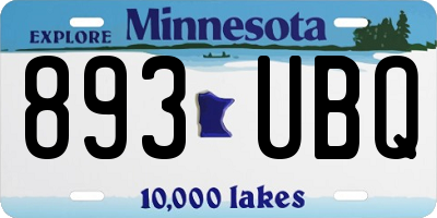 MN license plate 893UBQ
