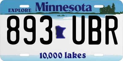 MN license plate 893UBR