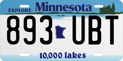 MN license plate 893UBT