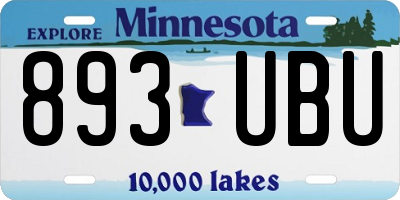 MN license plate 893UBU
