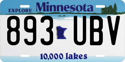 MN license plate 893UBV