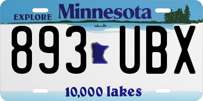MN license plate 893UBX