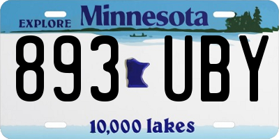 MN license plate 893UBY