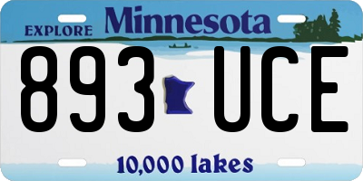 MN license plate 893UCE