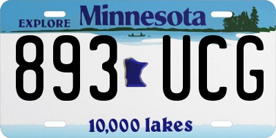 MN license plate 893UCG