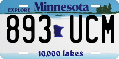 MN license plate 893UCM