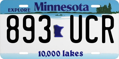 MN license plate 893UCR