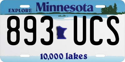 MN license plate 893UCS