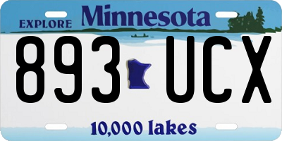 MN license plate 893UCX