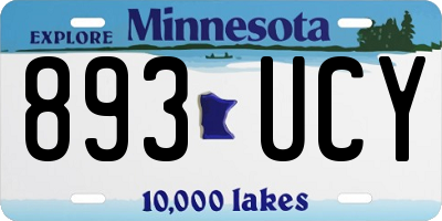 MN license plate 893UCY