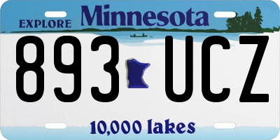 MN license plate 893UCZ