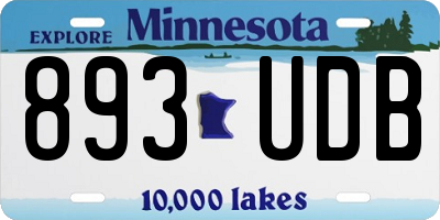 MN license plate 893UDB