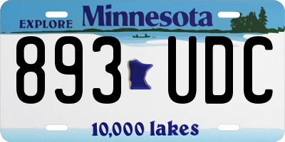 MN license plate 893UDC