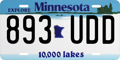 MN license plate 893UDD