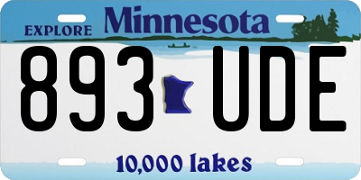 MN license plate 893UDE