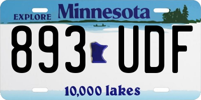 MN license plate 893UDF