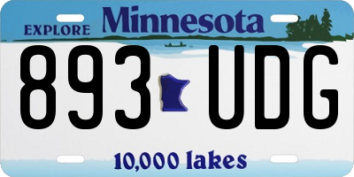 MN license plate 893UDG