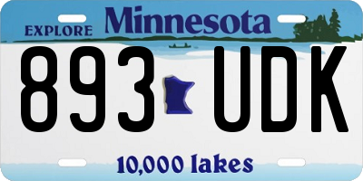 MN license plate 893UDK