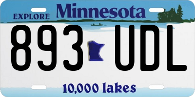 MN license plate 893UDL