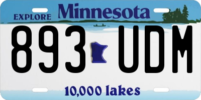MN license plate 893UDM