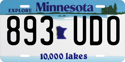 MN license plate 893UDO