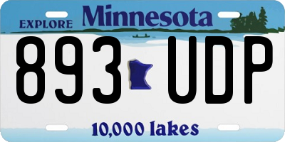 MN license plate 893UDP