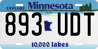 MN license plate 893UDT