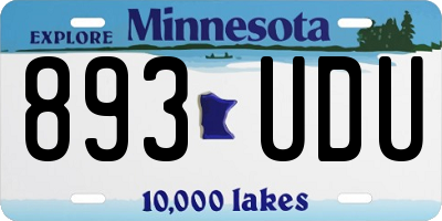 MN license plate 893UDU