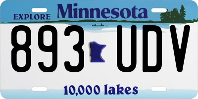 MN license plate 893UDV