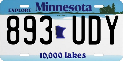 MN license plate 893UDY