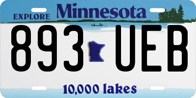 MN license plate 893UEB