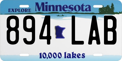 MN license plate 894LAB