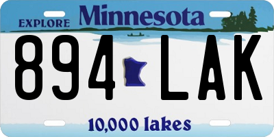 MN license plate 894LAK