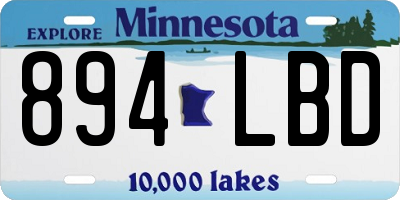 MN license plate 894LBD
