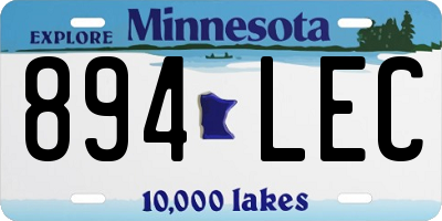 MN license plate 894LEC