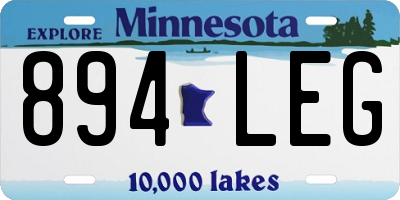 MN license plate 894LEG