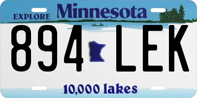 MN license plate 894LEK