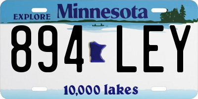 MN license plate 894LEY