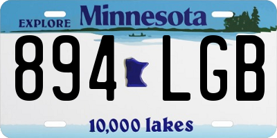 MN license plate 894LGB