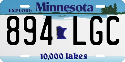 MN license plate 894LGC