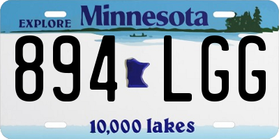 MN license plate 894LGG