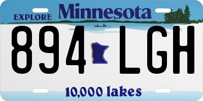 MN license plate 894LGH