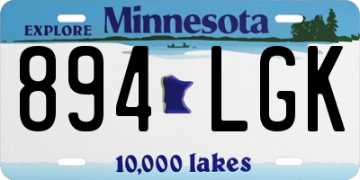 MN license plate 894LGK